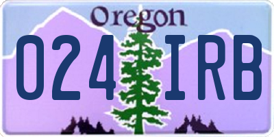 OR license plate 024IRB