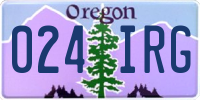 OR license plate 024IRG