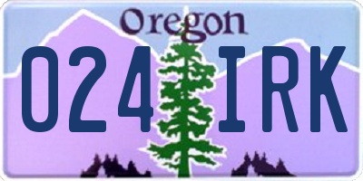 OR license plate 024IRK