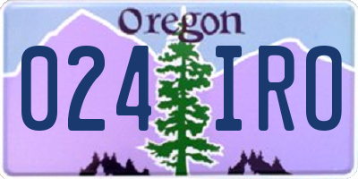 OR license plate 024IRO