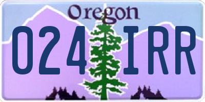 OR license plate 024IRR