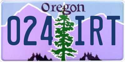 OR license plate 024IRT