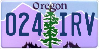 OR license plate 024IRV