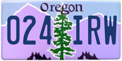 OR license plate 024IRW