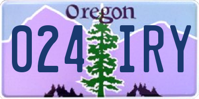 OR license plate 024IRY