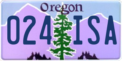 OR license plate 024ISA