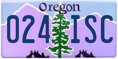 OR license plate 024ISC
