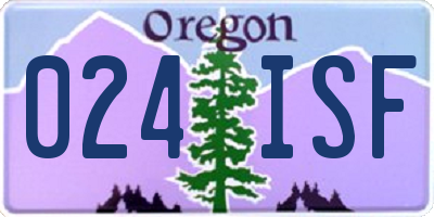 OR license plate 024ISF