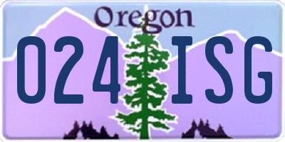 OR license plate 024ISG