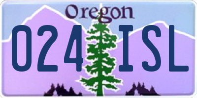 OR license plate 024ISL