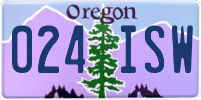 OR license plate 024ISW