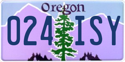 OR license plate 024ISY