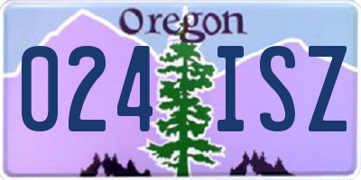 OR license plate 024ISZ