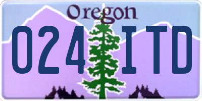 OR license plate 024ITD