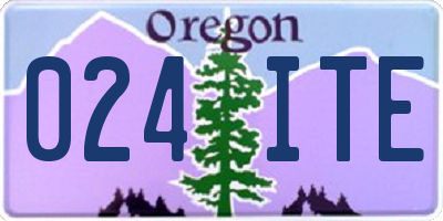 OR license plate 024ITE