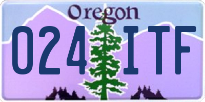 OR license plate 024ITF