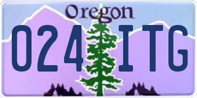 OR license plate 024ITG