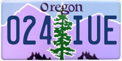 OR license plate 024IUE
