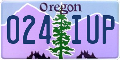 OR license plate 024IUP