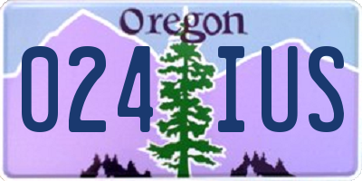 OR license plate 024IUS