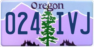 OR license plate 024IVJ