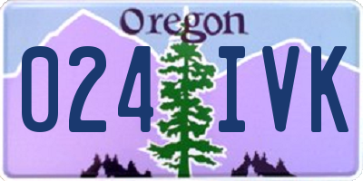 OR license plate 024IVK