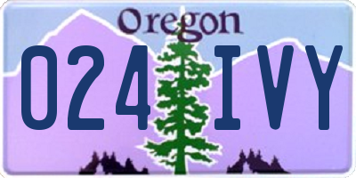 OR license plate 024IVY