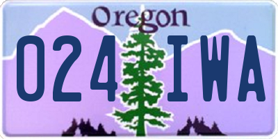 OR license plate 024IWA