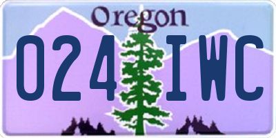 OR license plate 024IWC