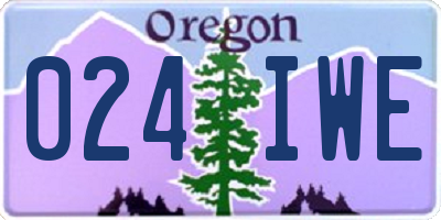 OR license plate 024IWE