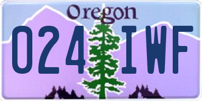 OR license plate 024IWF