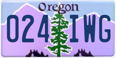 OR license plate 024IWG