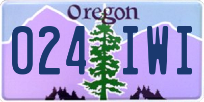 OR license plate 024IWI