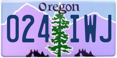 OR license plate 024IWJ