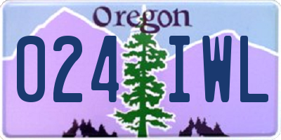 OR license plate 024IWL