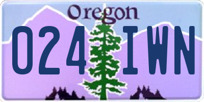 OR license plate 024IWN