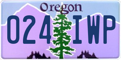 OR license plate 024IWP