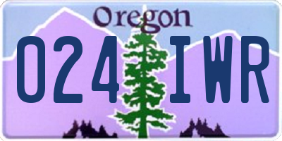 OR license plate 024IWR