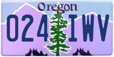 OR license plate 024IWV