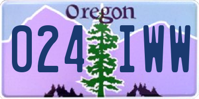 OR license plate 024IWW