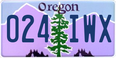 OR license plate 024IWX