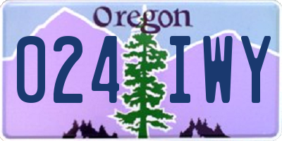 OR license plate 024IWY