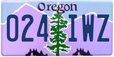 OR license plate 024IWZ