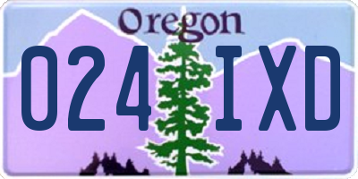 OR license plate 024IXD