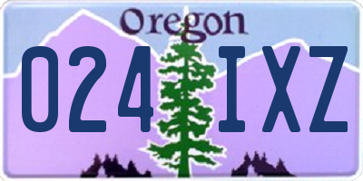 OR license plate 024IXZ