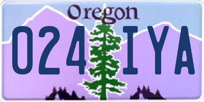 OR license plate 024IYA