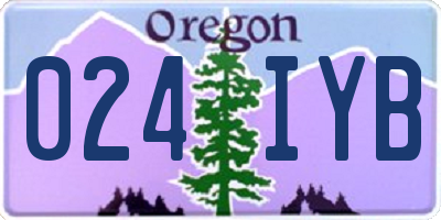 OR license plate 024IYB