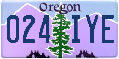 OR license plate 024IYE