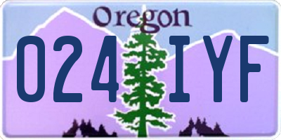 OR license plate 024IYF