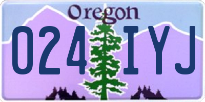 OR license plate 024IYJ
